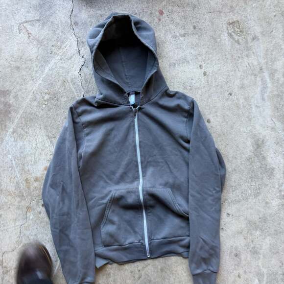American Apparel Tops - Blank Grey Zip Up hoodie